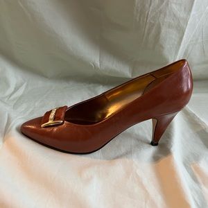 Claus Size 8.5 Heels - Heel 3.25” Leather Brown Buckle #303